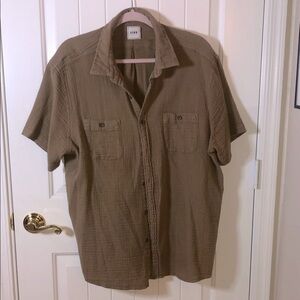 Classic Tan Button-Down Shirt for Women